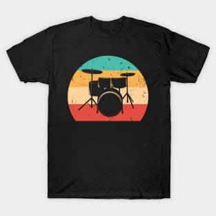 vintage sunset drums lover drummers T-Shirt